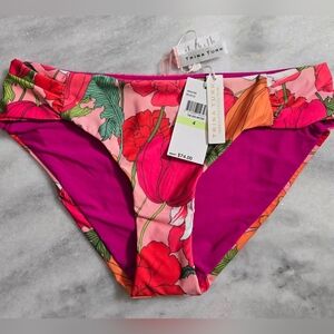 NWT Trina Turk Sunny Bloom Printer Hipster Bikini Bottom Pink 4